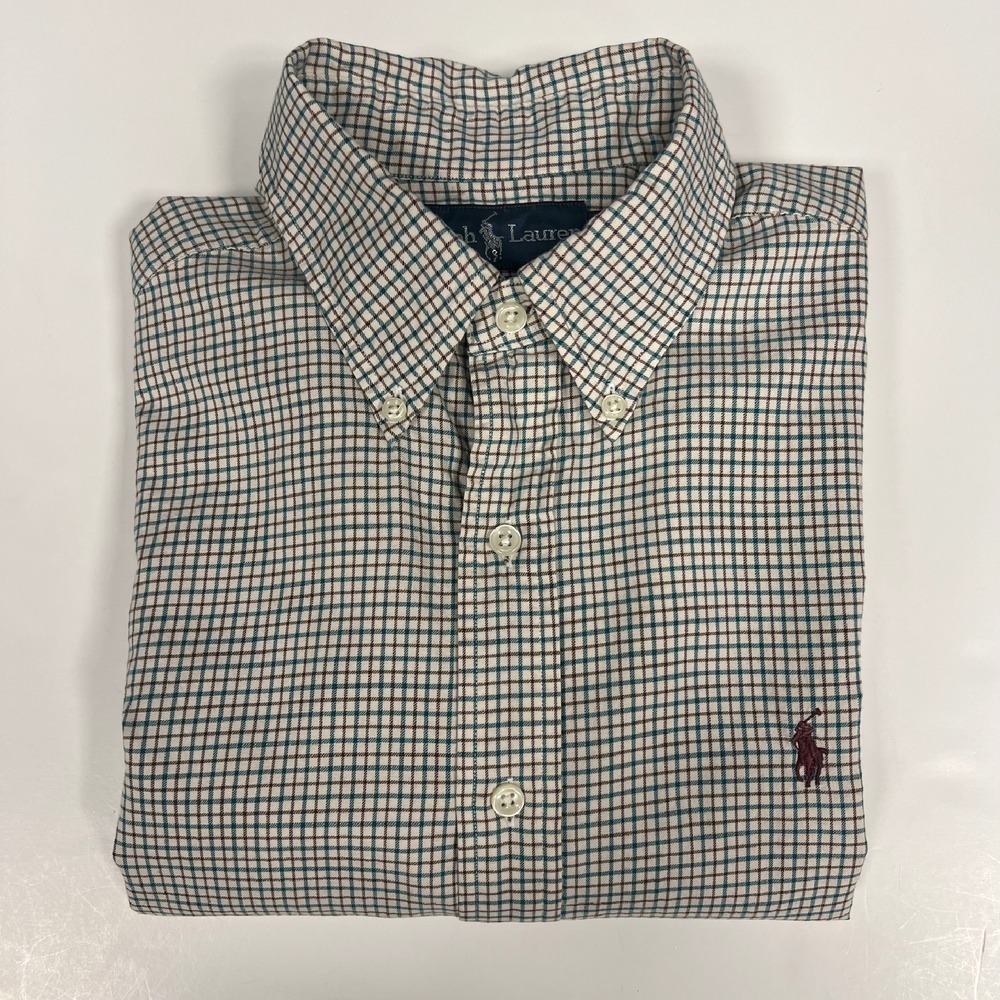 Ralph Lauren Classic Fit Button Down Shirt Checkered‎ Plaid Long Sleeve M
